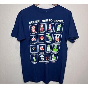 🎮 Super Mario Bros. Pixel Character Grid Tee – Size M